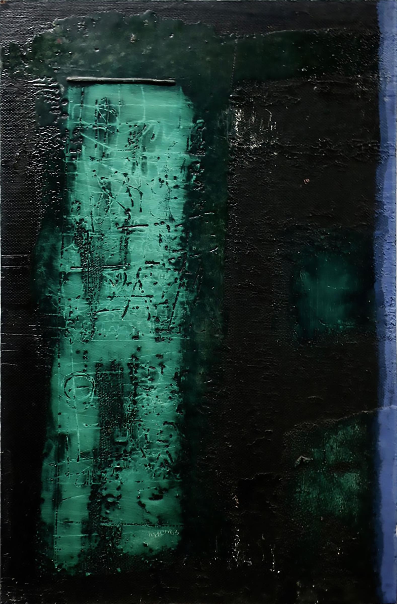 John Richard (Jack) Reppen (1933-1964) - Untitled (Abstract - Black, Turquoise, Blue)