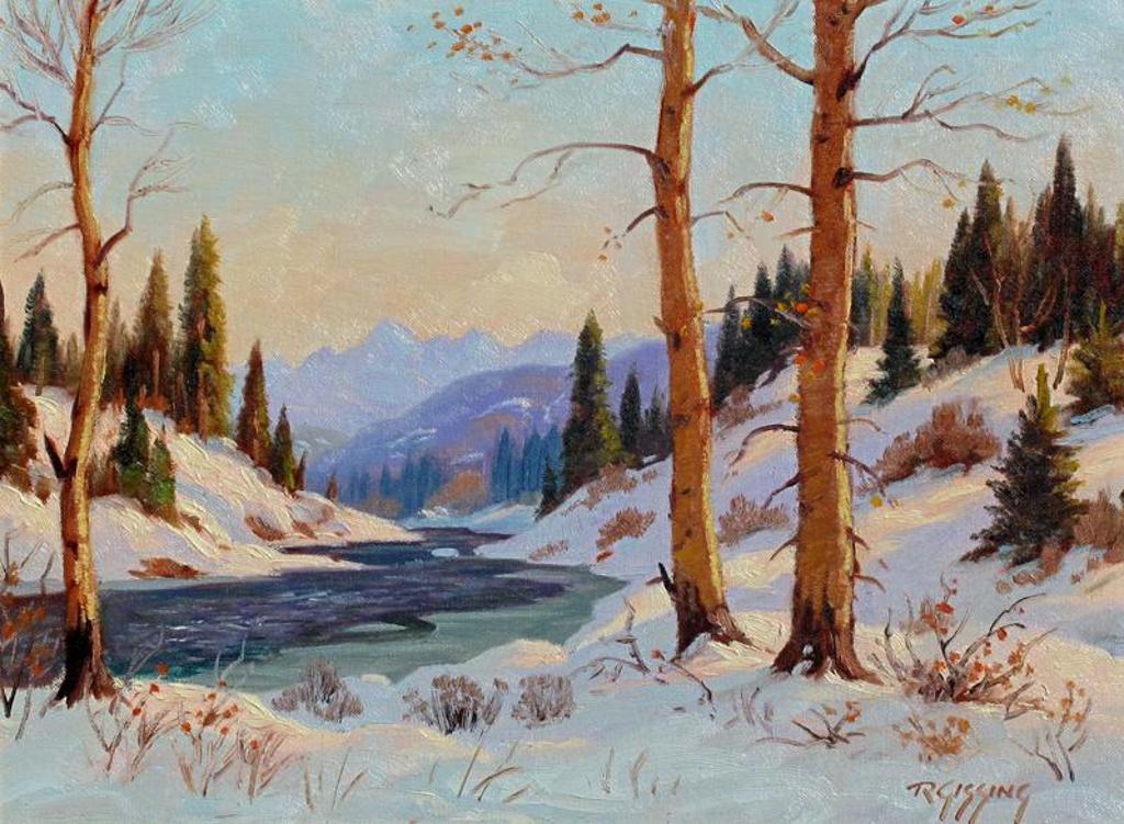 Roland Gissing (1895-1967) - Winter On Sheep River; 1966