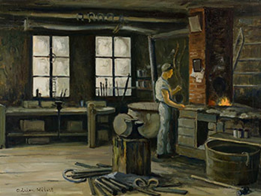 Adrien Hébert (1890-1967) - Le forgeron dans son atelier