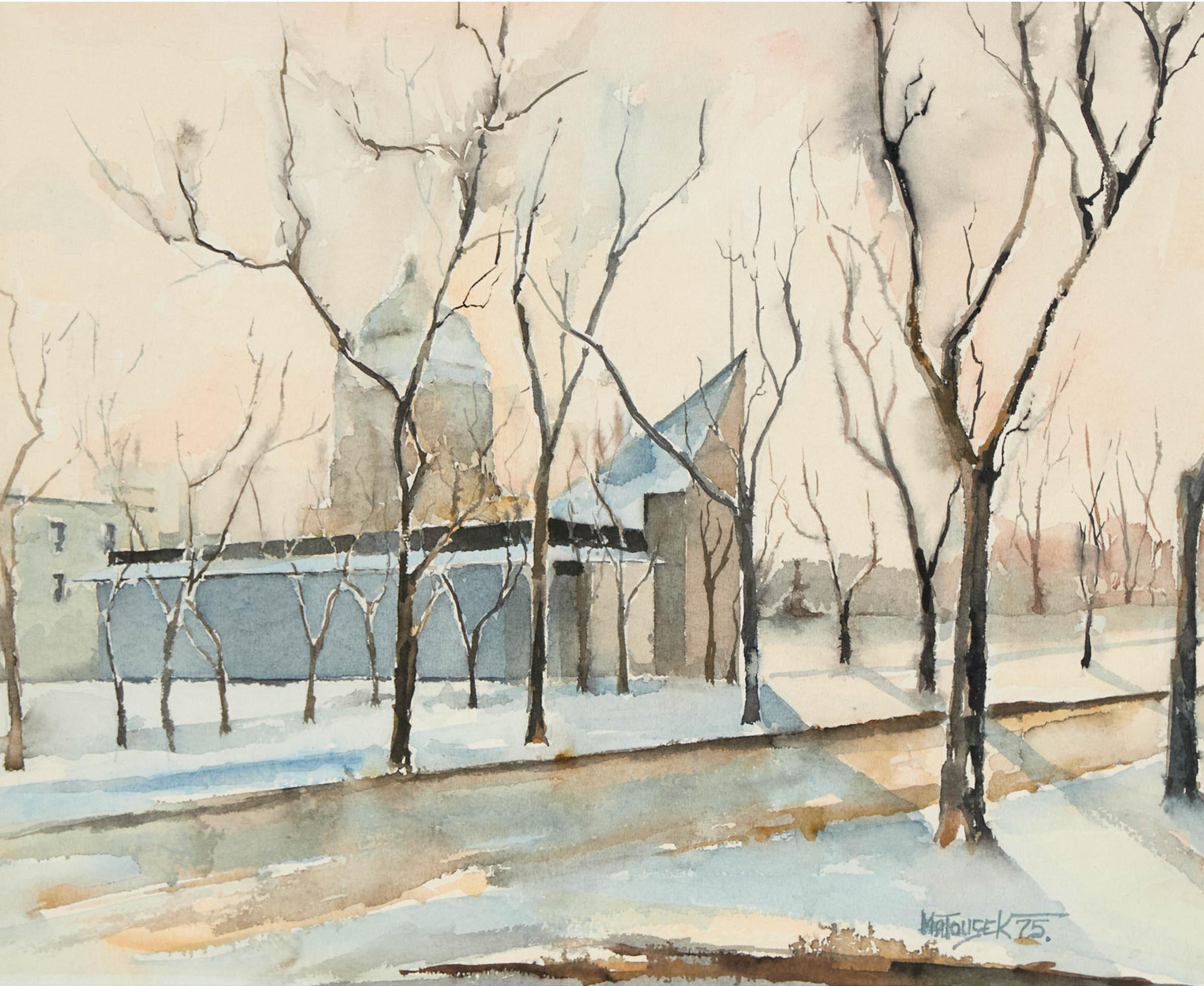 Vojtech (Voita) Matousek (1936-2015) - Untitled (Town Scene And Church), 1975