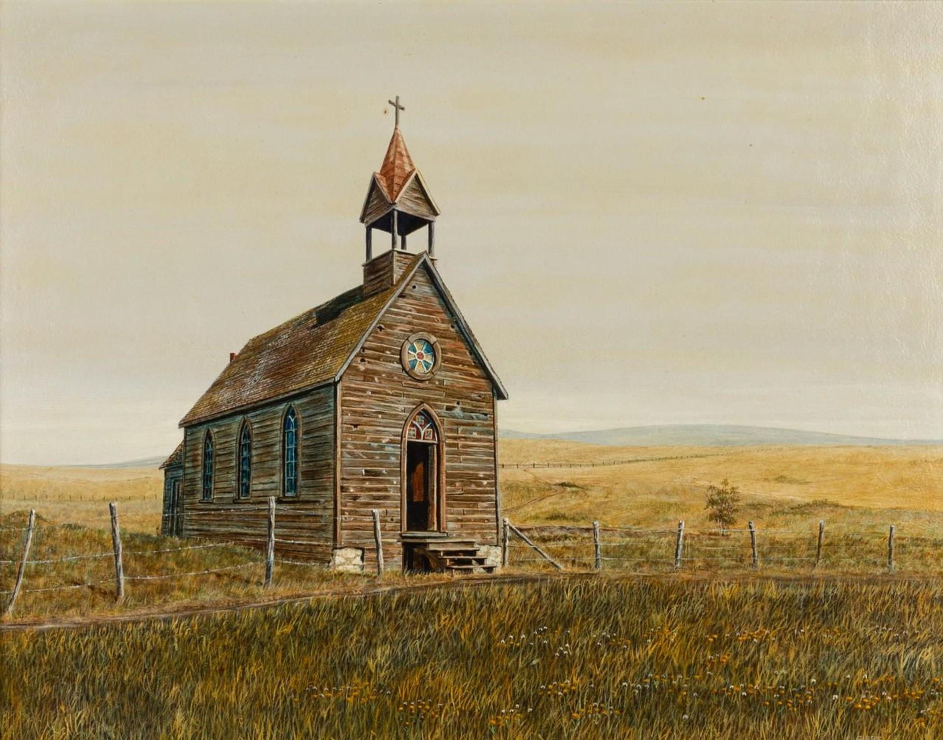 Leonard (Len) James Gibbs (1929-2010) - Church on O'Keefe Ranch - Vernon