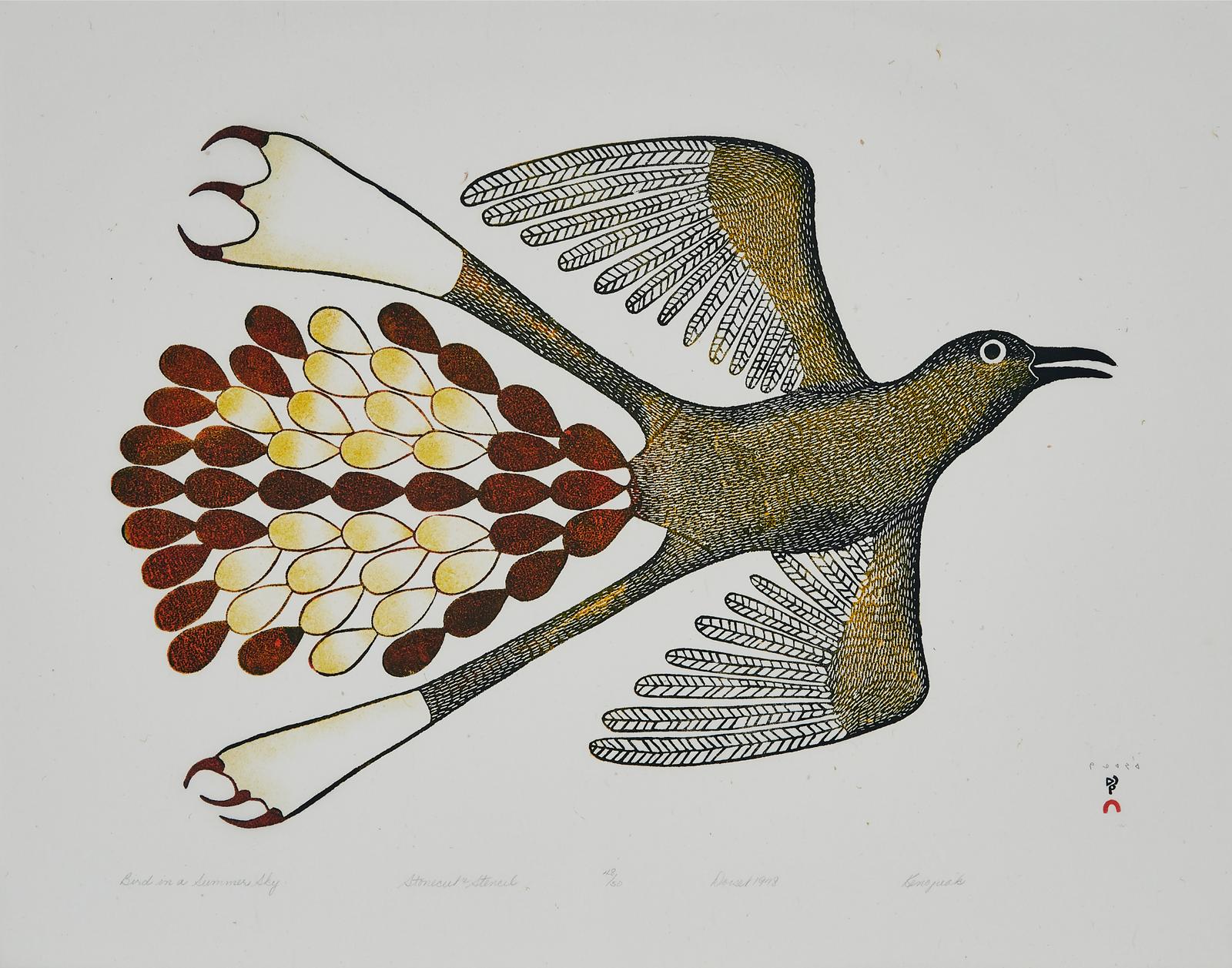 Kenojuak Ashevak (1927-2013) - Bird In A Summer Sky