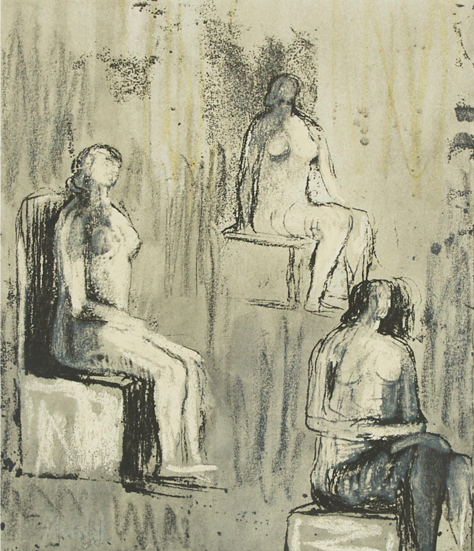 Henry Spencer Moore (1898-1986) - Three Seated Figures, 1981 [cramer, 620]