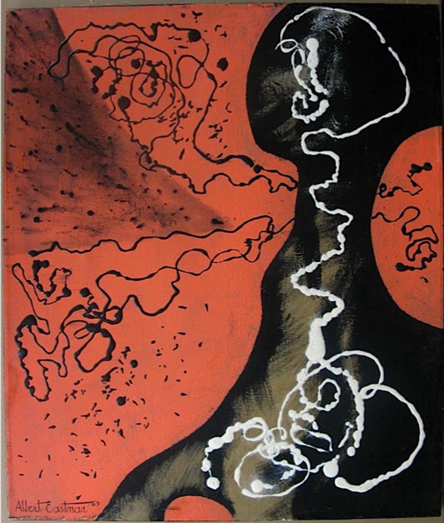 Albert Eastman (1918-1872) - Abstract Composition In Black, Orange