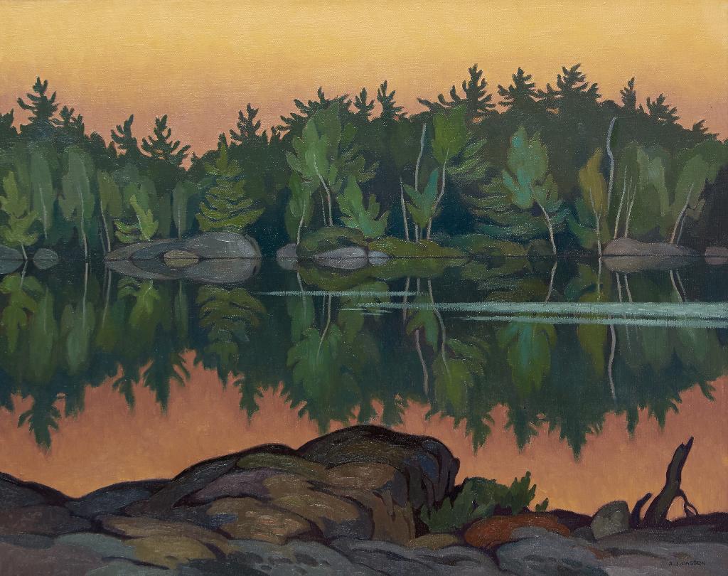 Alfred Joseph (A.J.) Casson (1898-1992) - Afterglow, Moose Lake