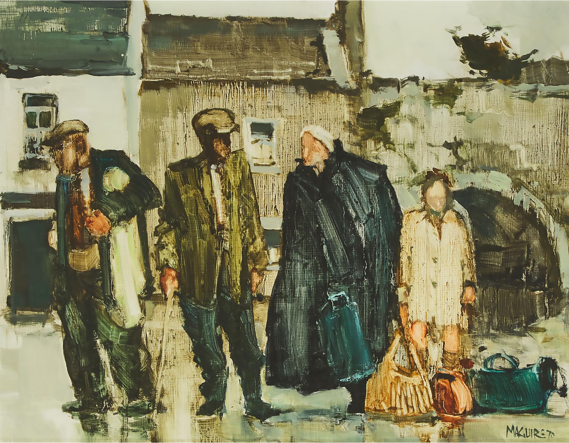 Cecil Maguire - Waiting For The Bus Near Spanish Arch, Galway, 1970