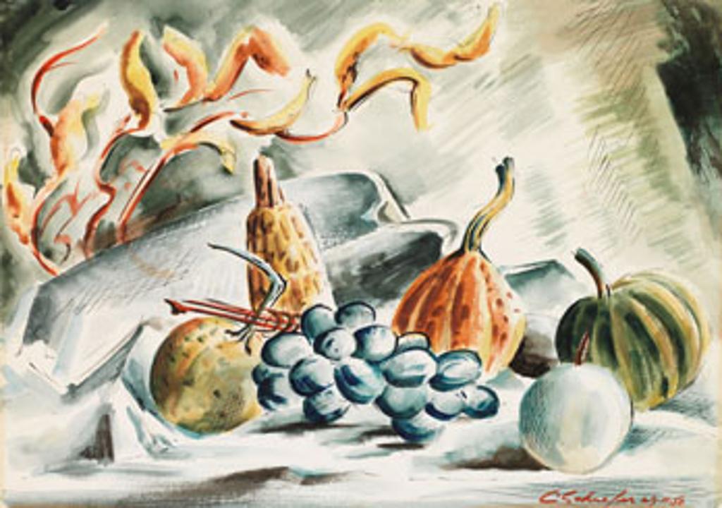 Carl Fellman Schaefer (1903-1995) - Blue Grapes and Gourds