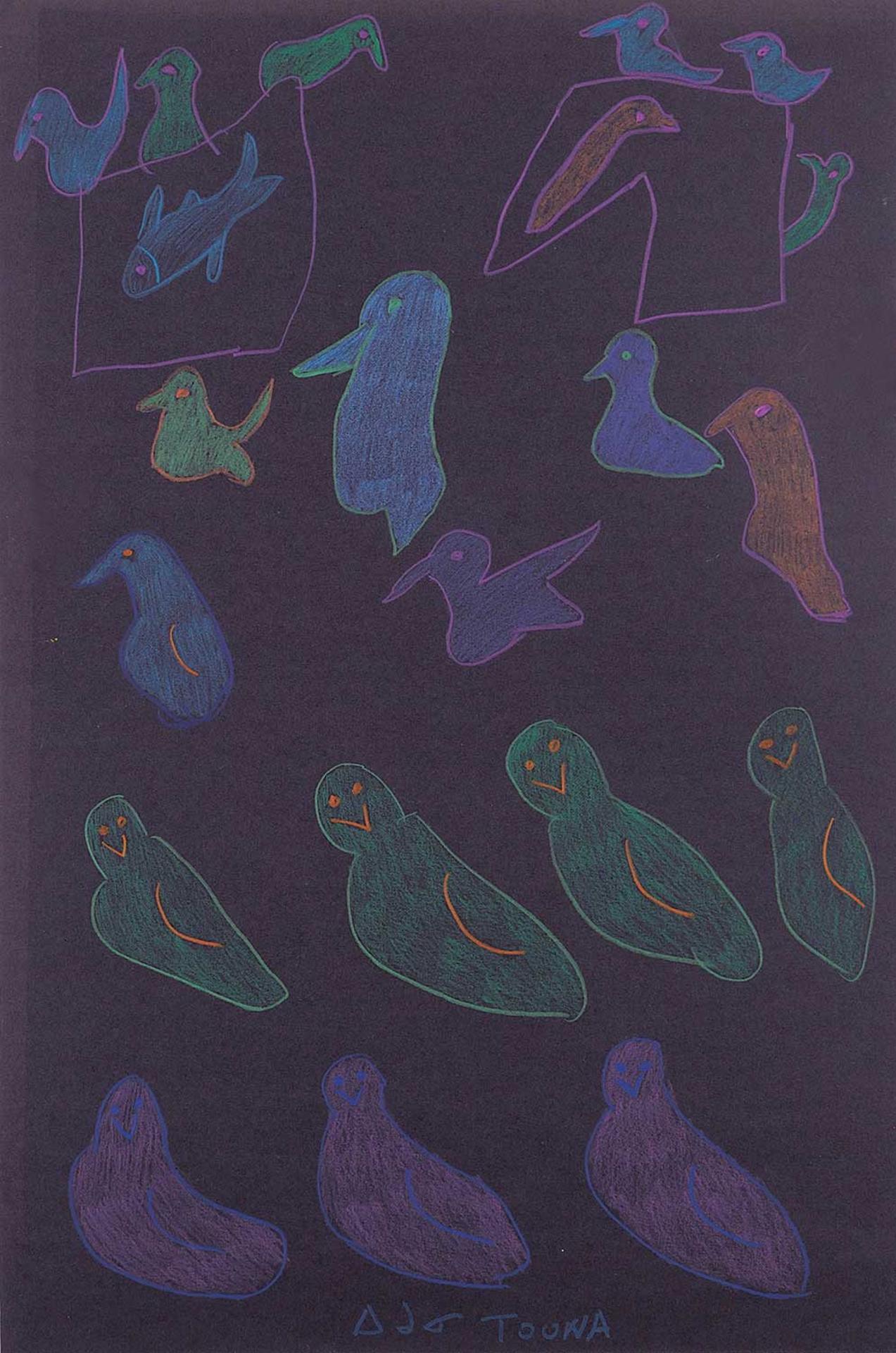 Toona Iqulik (1935-2015) - Untitled - Birds, Fish and Seals