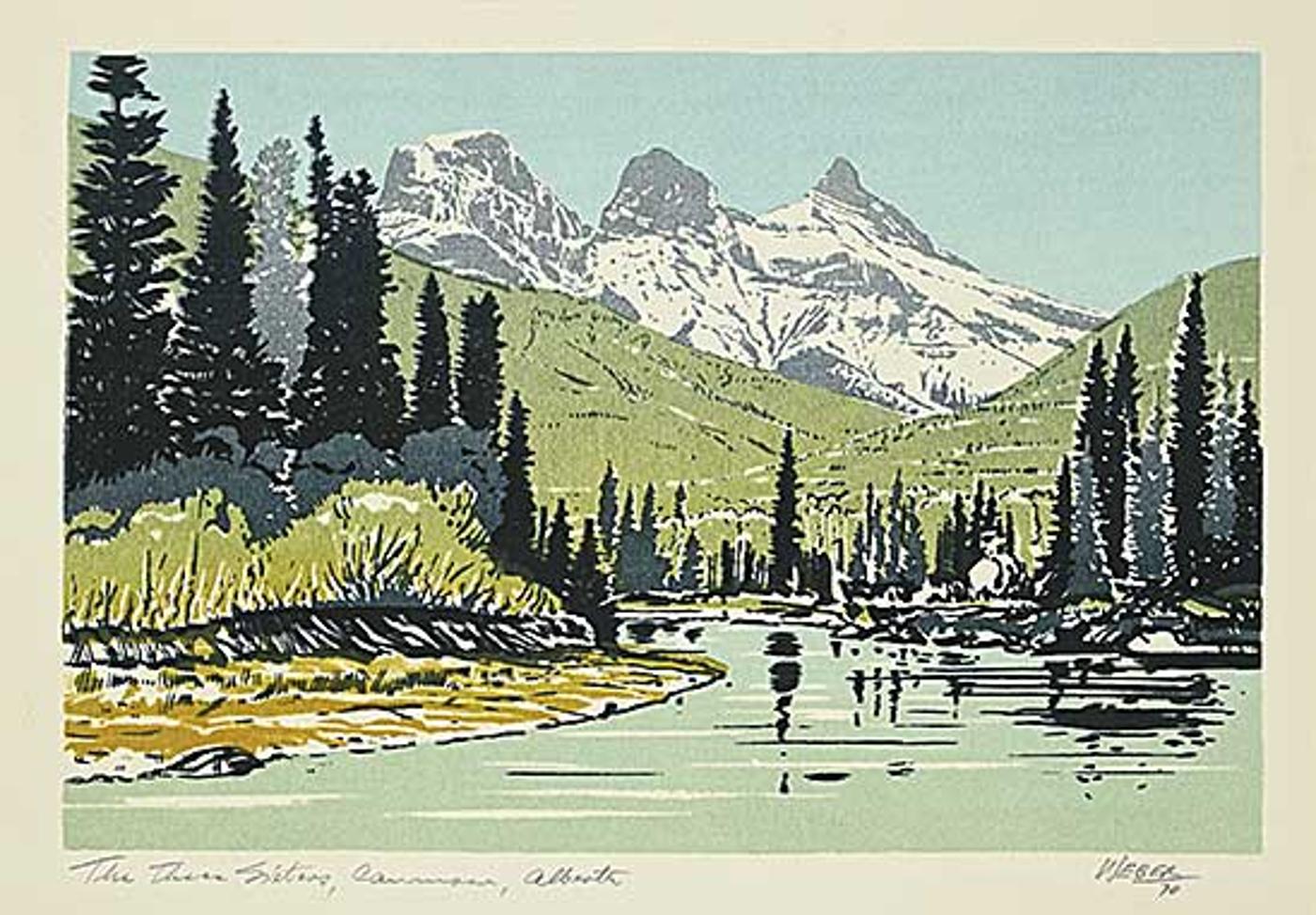 George Weber (1907-2002) - The Three Sisters, Canmore, Alberta