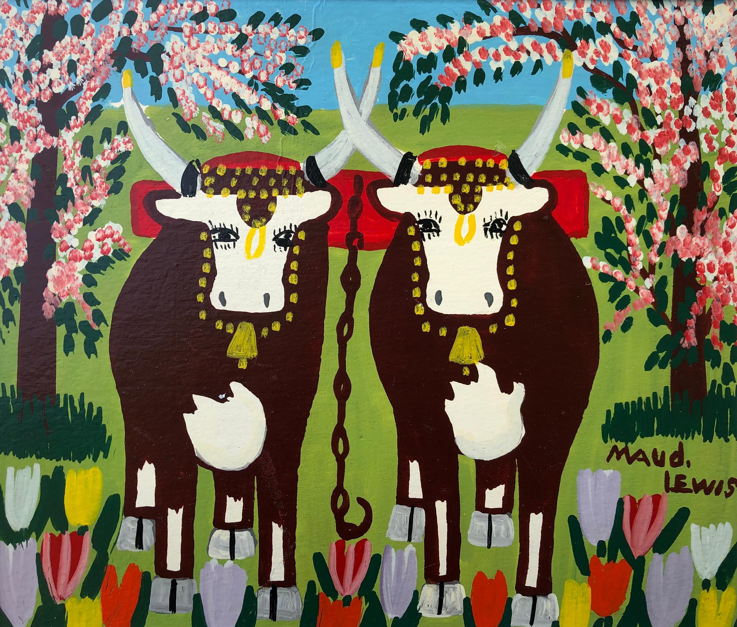 Maud Kathleen Lewis (1903-1970) - Oxen In Spring, c. 1965