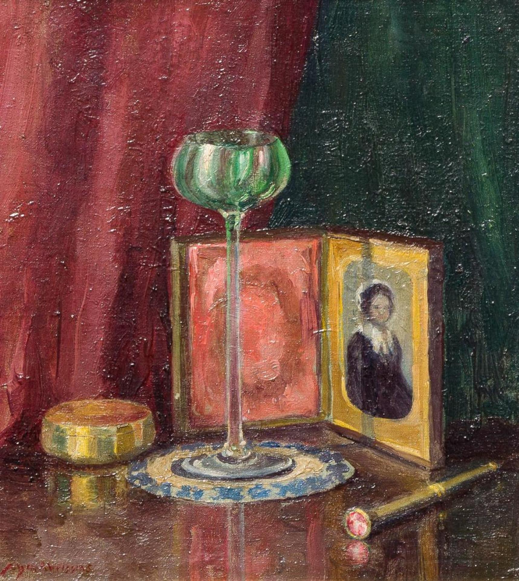 Myra A. Wiggins (1869-1956) - Still Life - Wine Glass and Photo