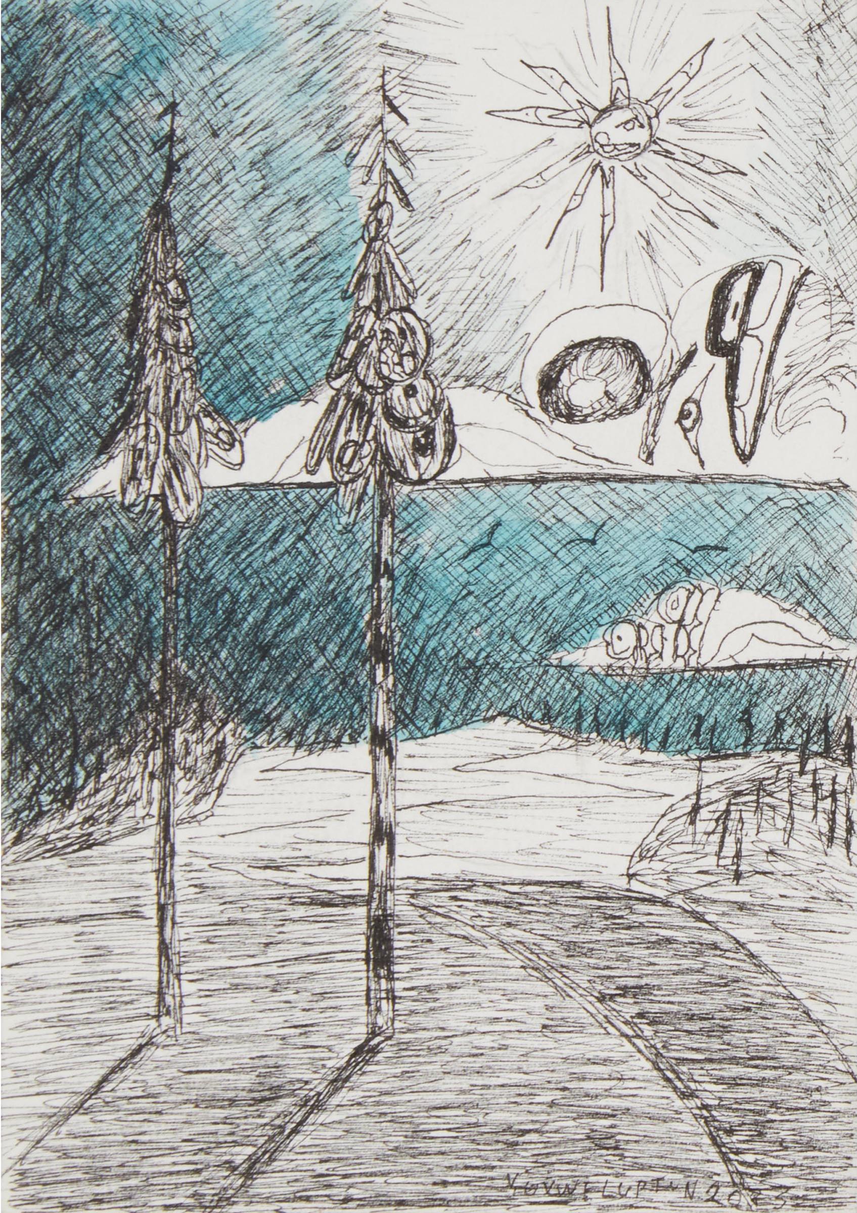 Lawrence Paul Yuxweluptun (1957) - Moonlight, 2023