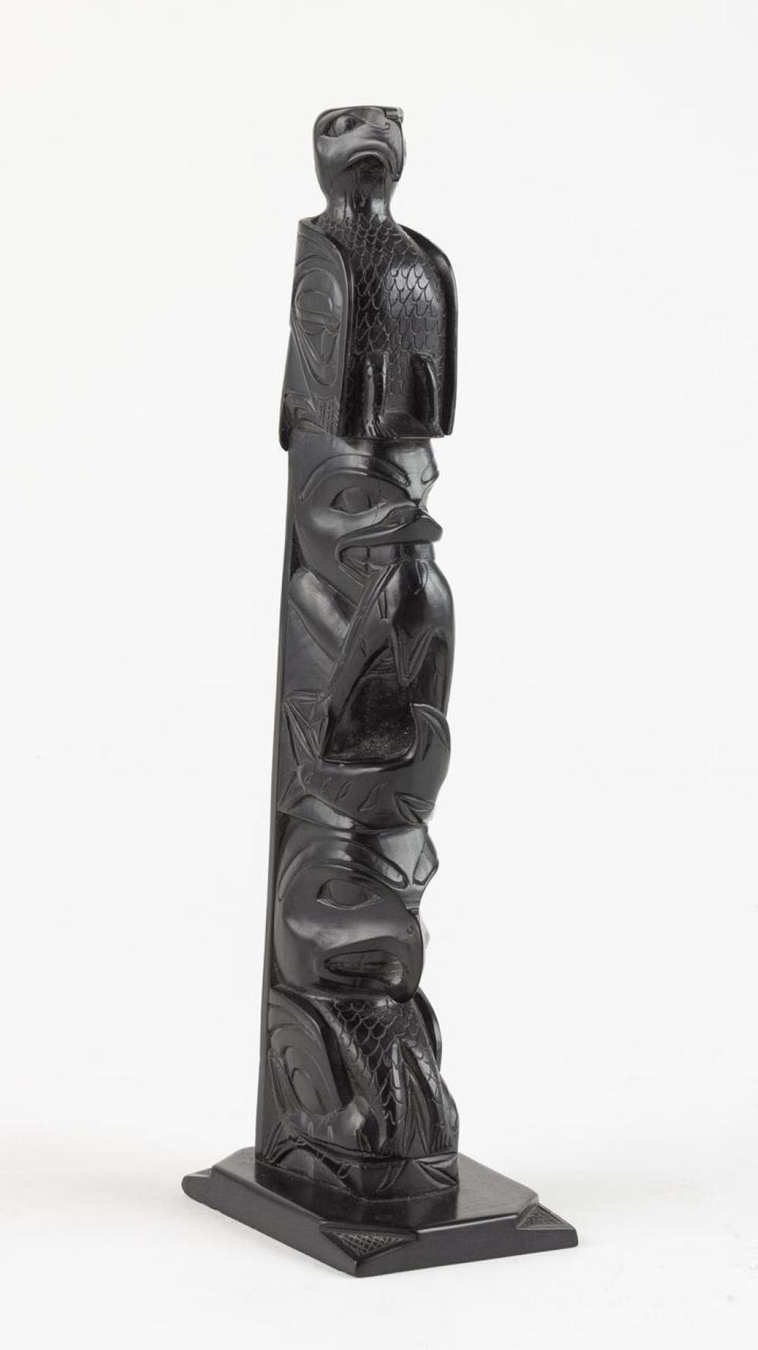 Rufus Moody (1923-1998) - a carved argillite totem pole