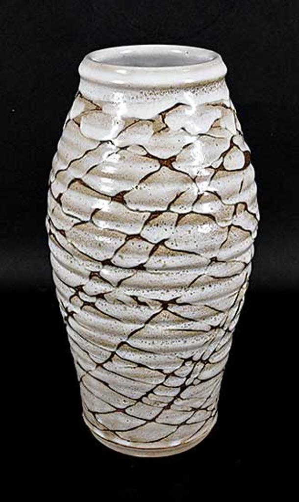 Ceramic Arts Calgary (1957-1977) - Untitled - Ribbed Brown and Beige Vase