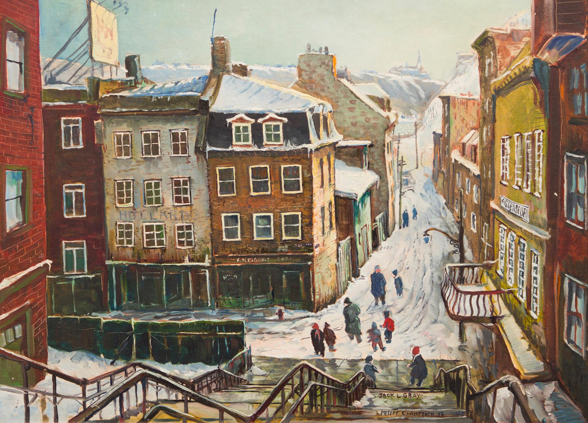 Jack Lorimer Gray (1927-1981) - Petit Champlain Street, Québec, N. D.