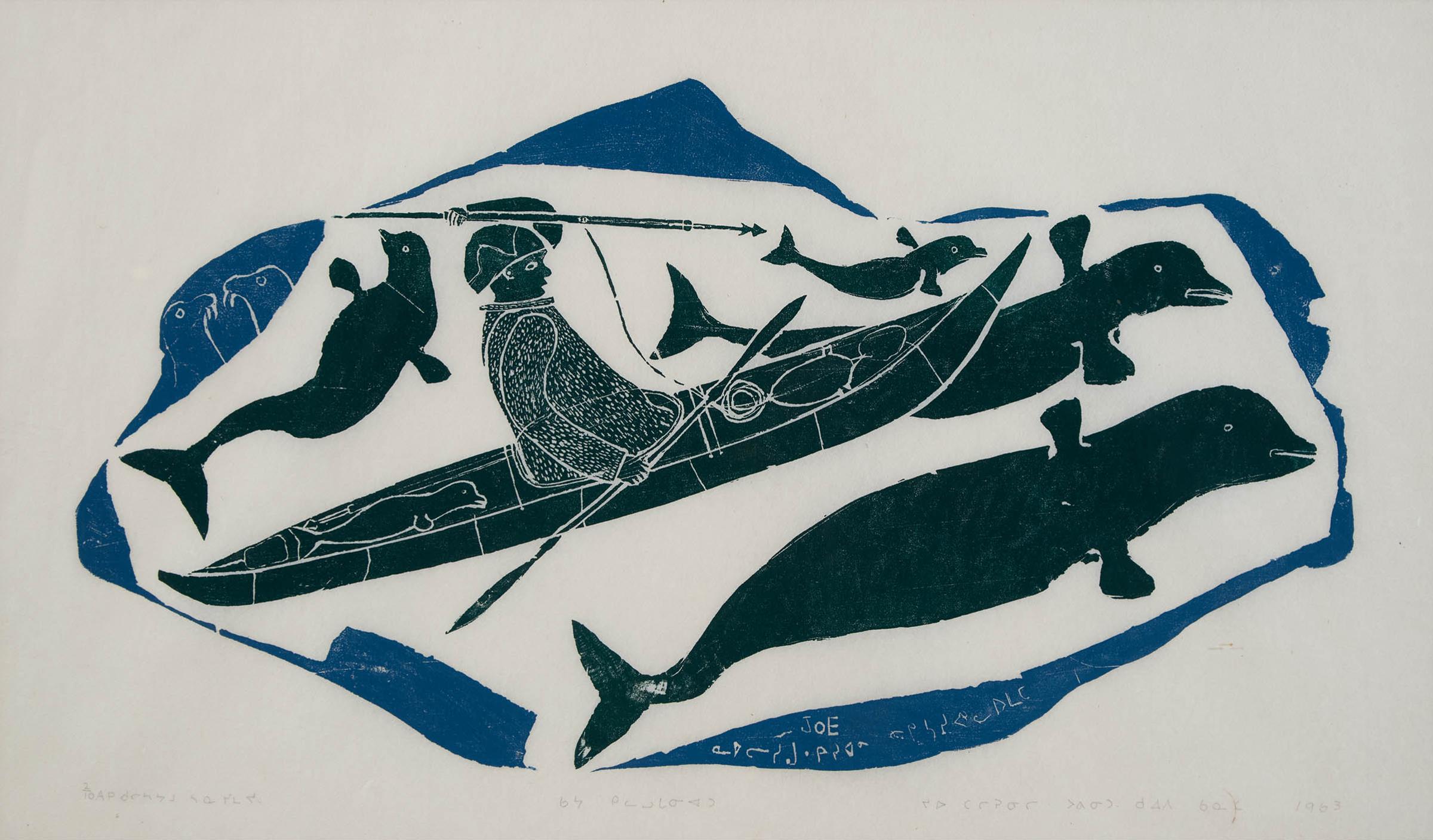 Joe Talirunili (1893-1976) - Hunting Whales By Kayak, 1963