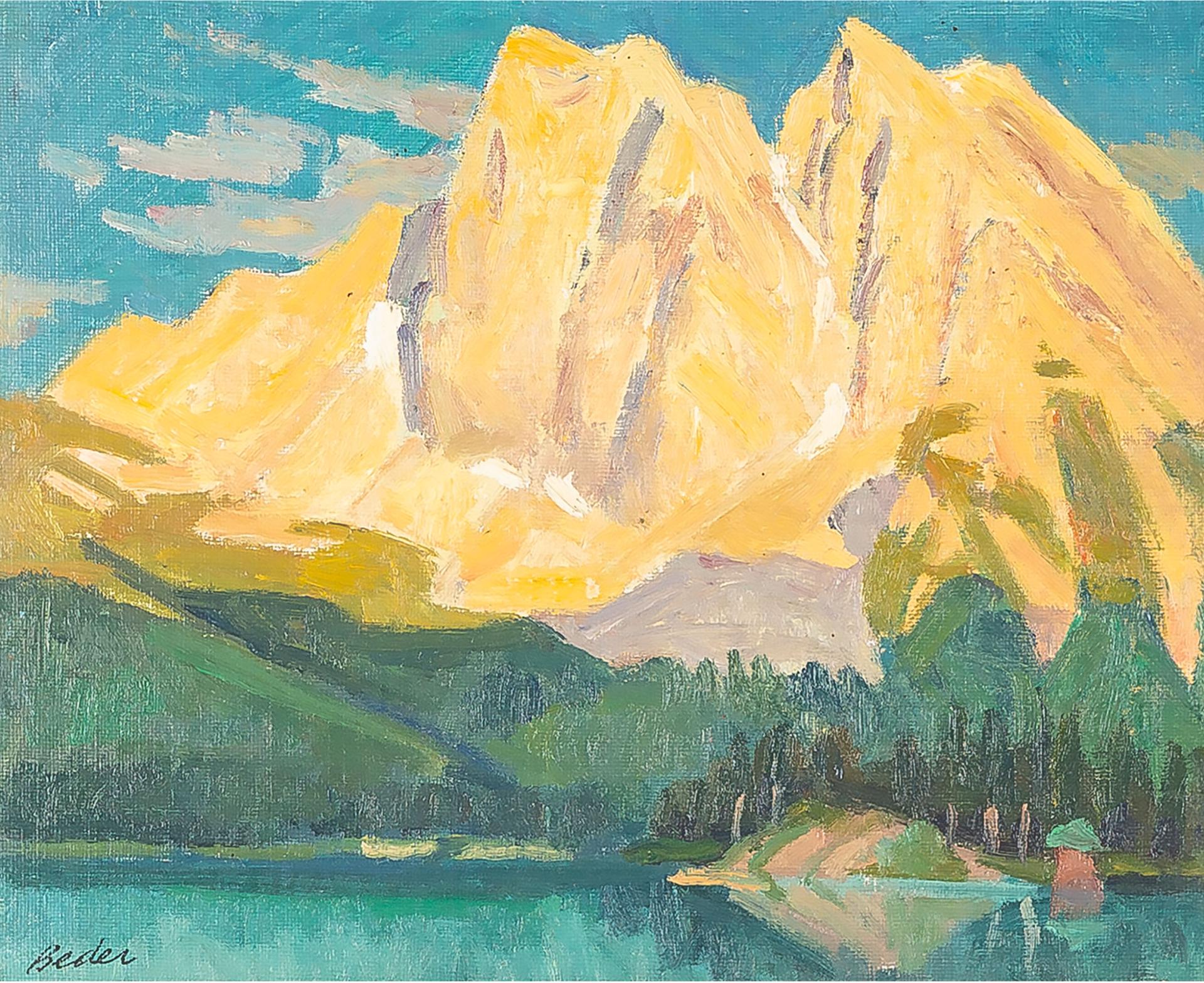 Jack Beder (1910-1987) - Evening (Mount Burgess) Emerald Lake (Yoho National Park)