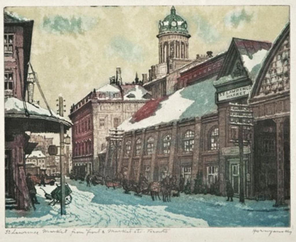 Nicholas Hornyansky (1896-1965) - St. Lawrence Market from Front &