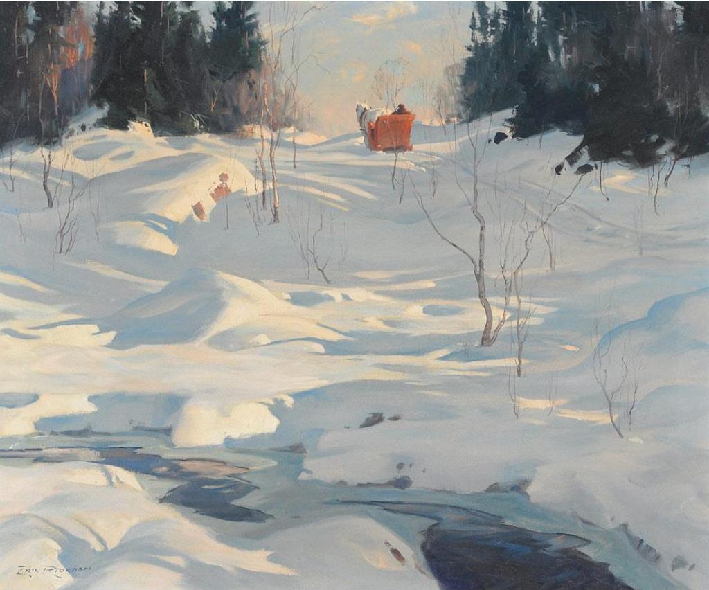 Eric J.B. Riordon (1906-1948) - Horse-Drawn Sleigh On A Winter Trail