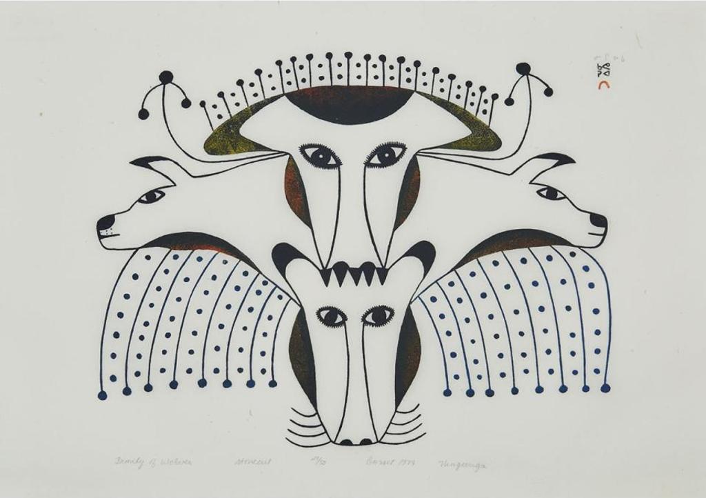 Ningeeuga Oshuitoq (1918-1980) - Family Of Wolves