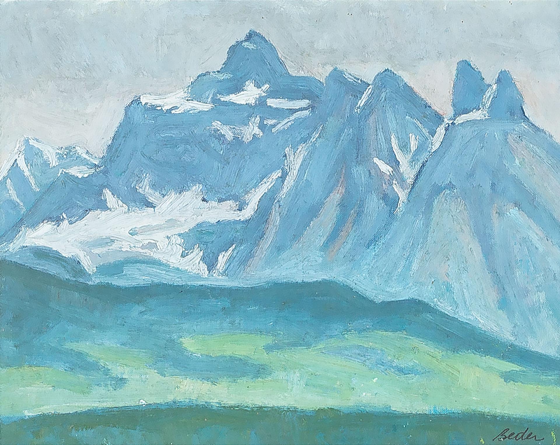 Jack Beder (1910-1987) - Peaks In The Haze (Jasper National Park), 1970