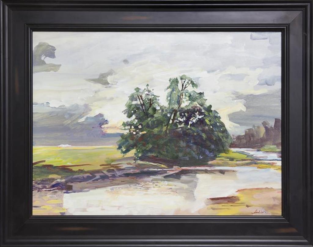 Connie Lellis - Untitled - Tree on Riverbank