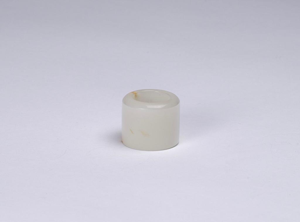 Chinese Art - A Chinese White Jade Archer’s Ring, 19th Century