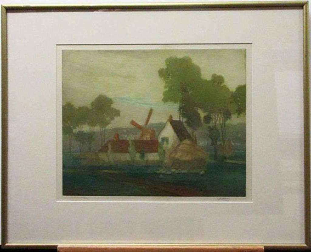 John Wesley Cotton (1869-1931) - Untitled (Dutch Farm With Windmill)