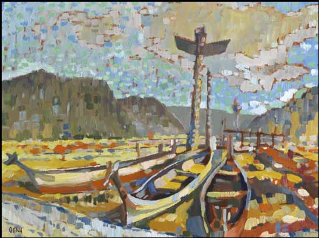 Robert Douglas Genn (1936-2014) - War Canoes, Turnour Island, BC