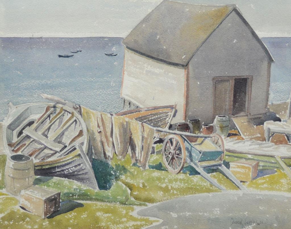 Charles Goldhamer (1903-1985) - Fishing Shed with Cart