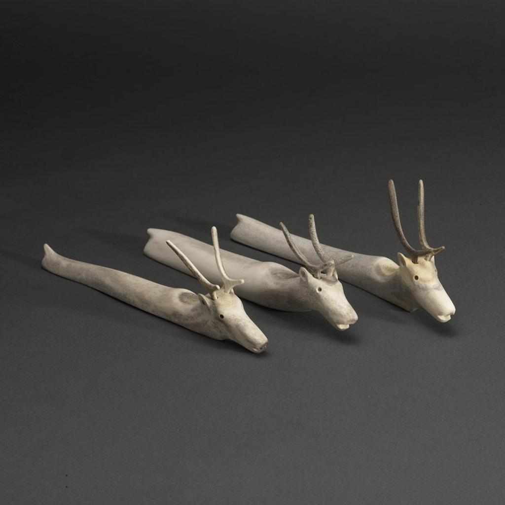 Jacob Irkok (1937-2009) - Three Swimming Caribou