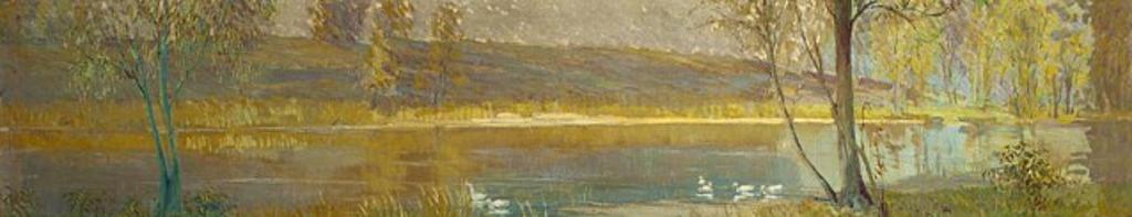 Frederick William Hutchison (1871-1953) - Ducks Near the River Shore