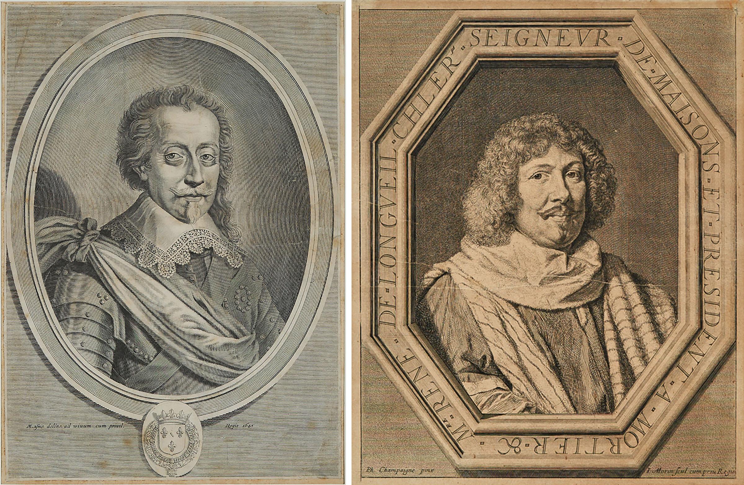 Michel Lasne (1590) - Portrait De Henri De Bourbon, Prince De Condé, 1645; Réne De Longueil, Marquis De Maisons, Ca. 1642-1650