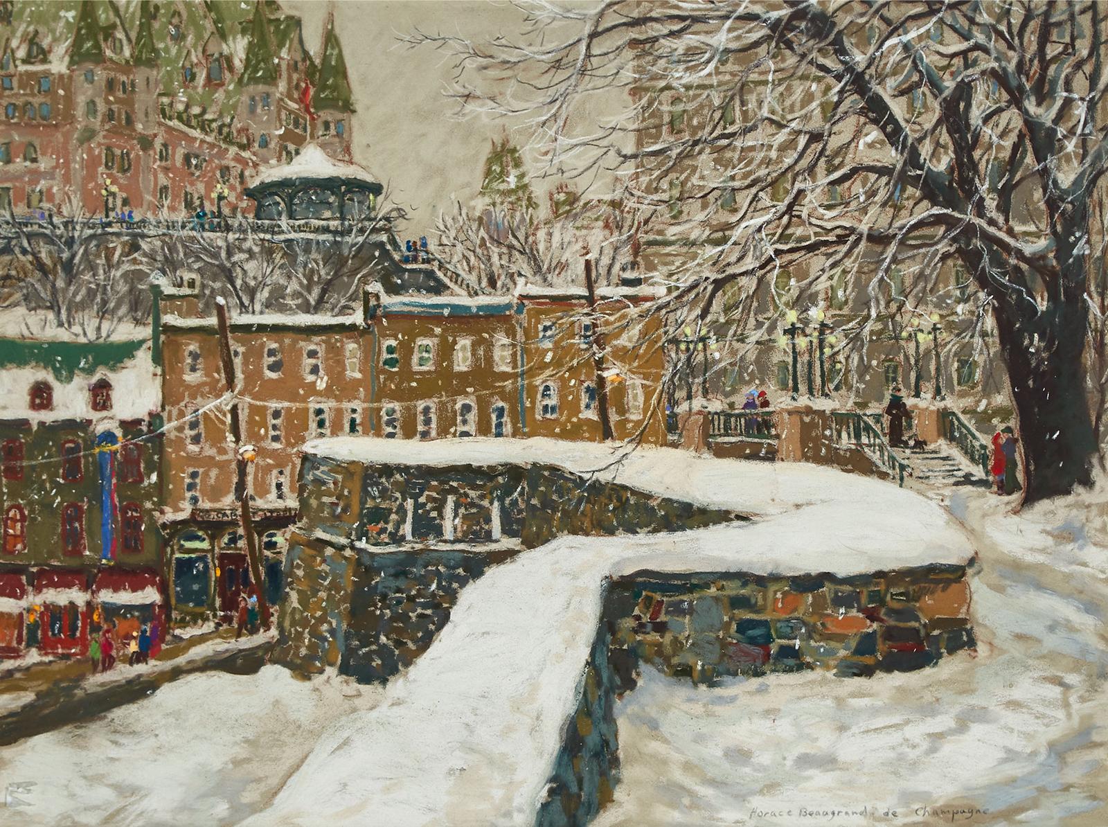 Horace Champagne (1937) - Fresh Falling Snow, Parc Morency (Château Frontenac), 1995