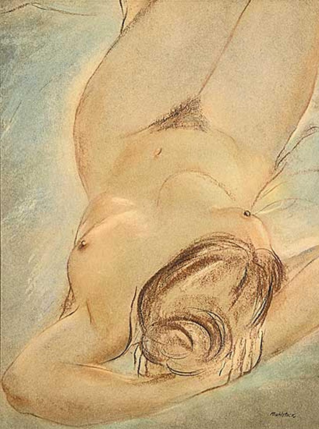 Louis Muhlstock (1904-2001) - Foreshortened Nude