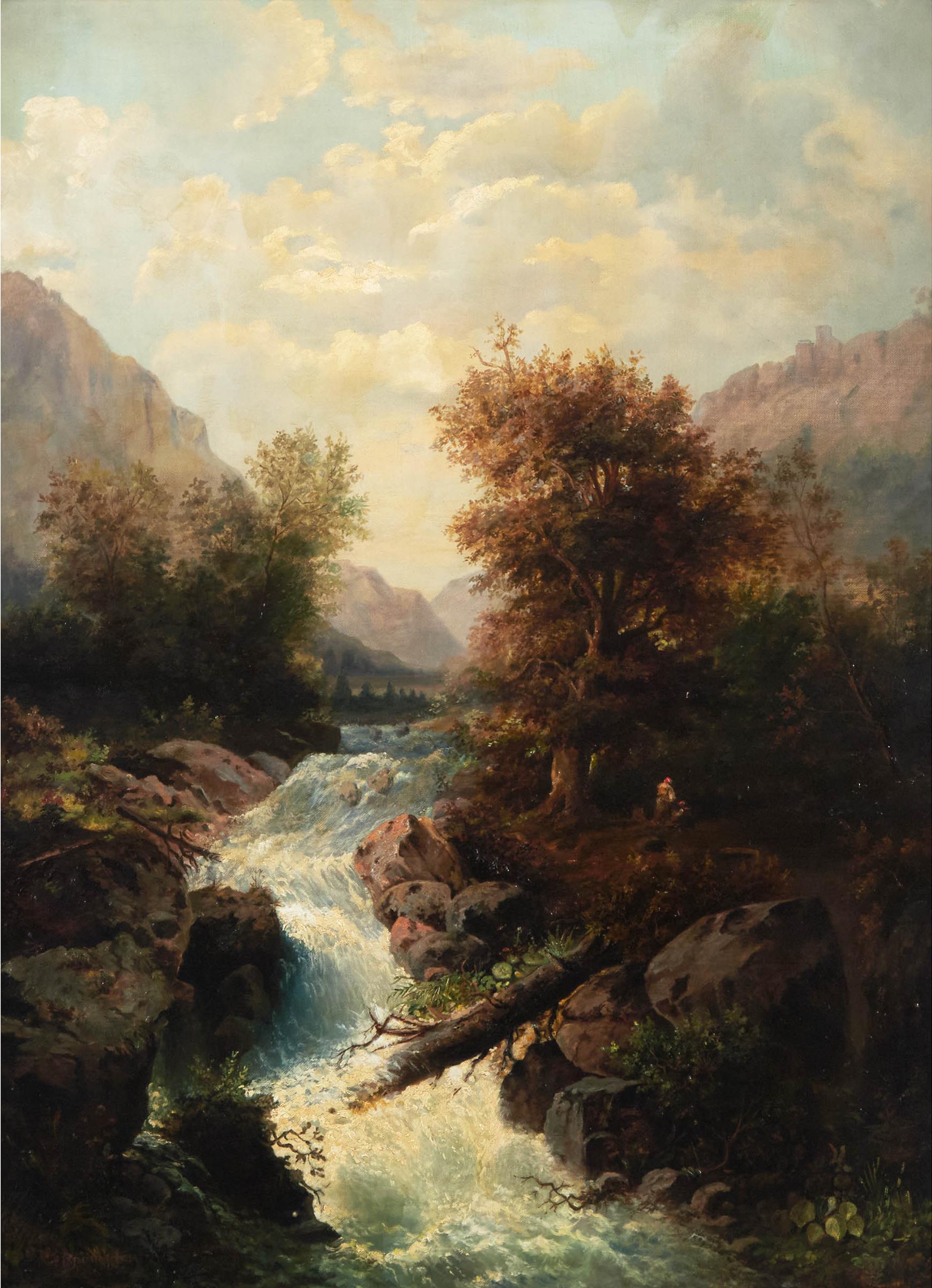 Camille Joseph Etienne Roqueplan - The Mountain Torrent