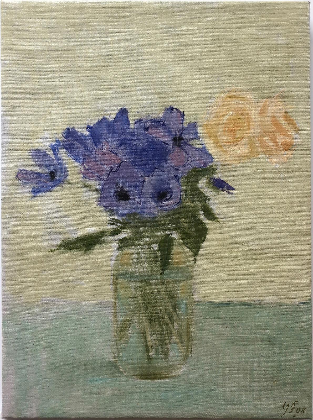 John Richard Fox (1927-2008) - Still Life With Blue Flowers And Roses
