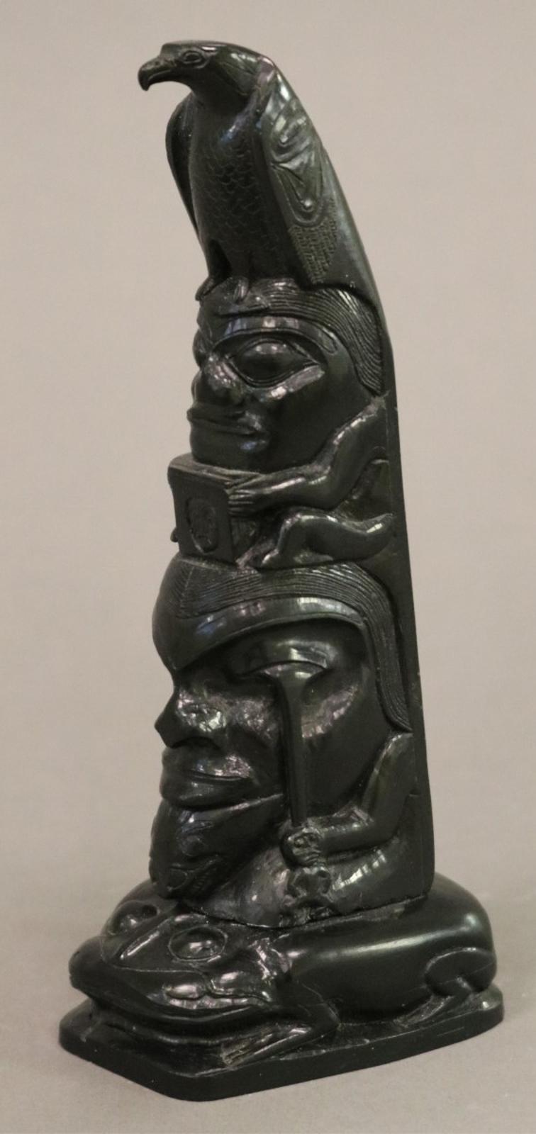 Arthur Moody (1885-1967) - Totem  With Eagle, Human, Shaman, Otter And Frog Base; 1958