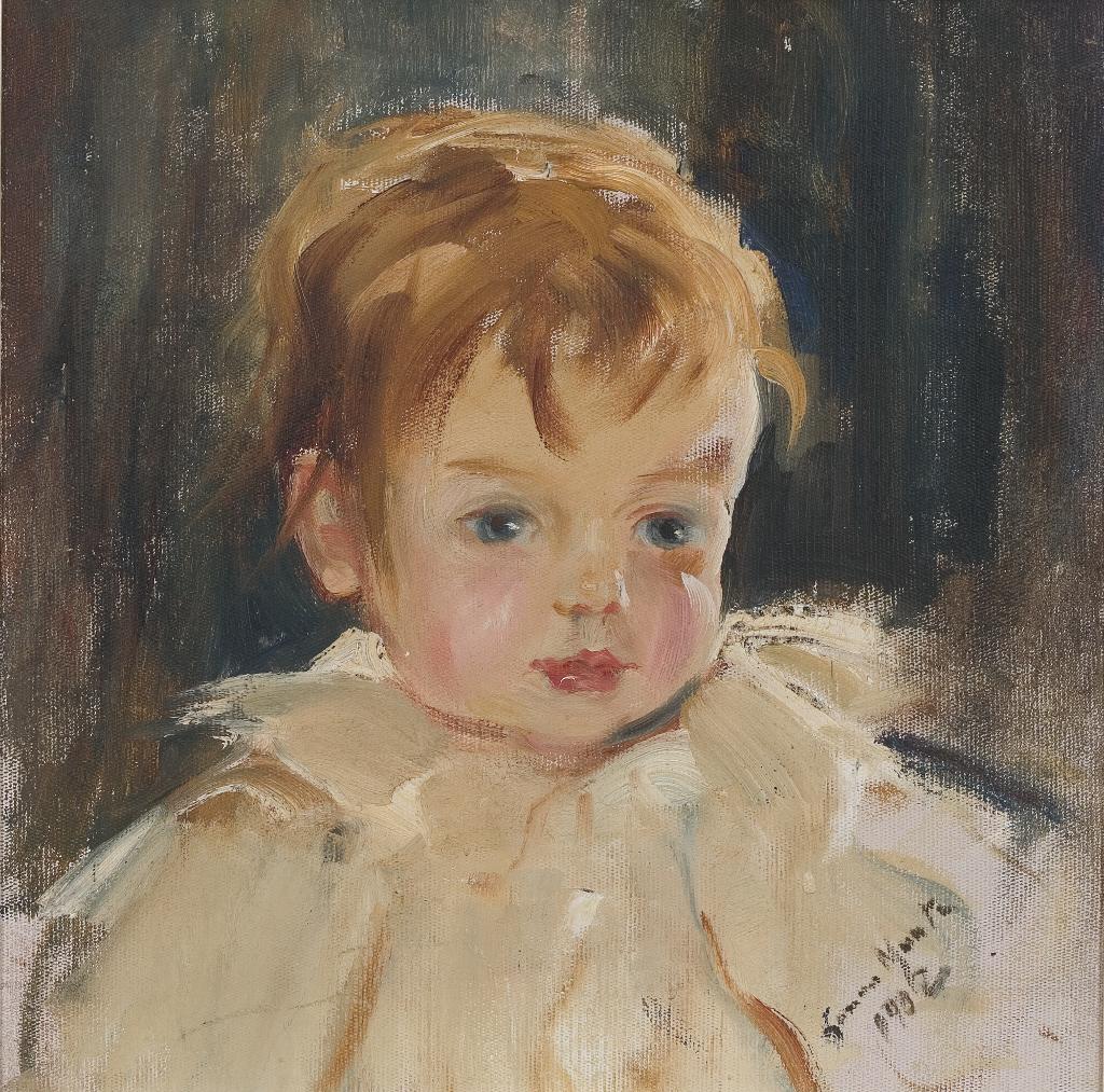 Laura Adeline Lyall Muntz (1860-1930) - Portrait Of A Little Boy