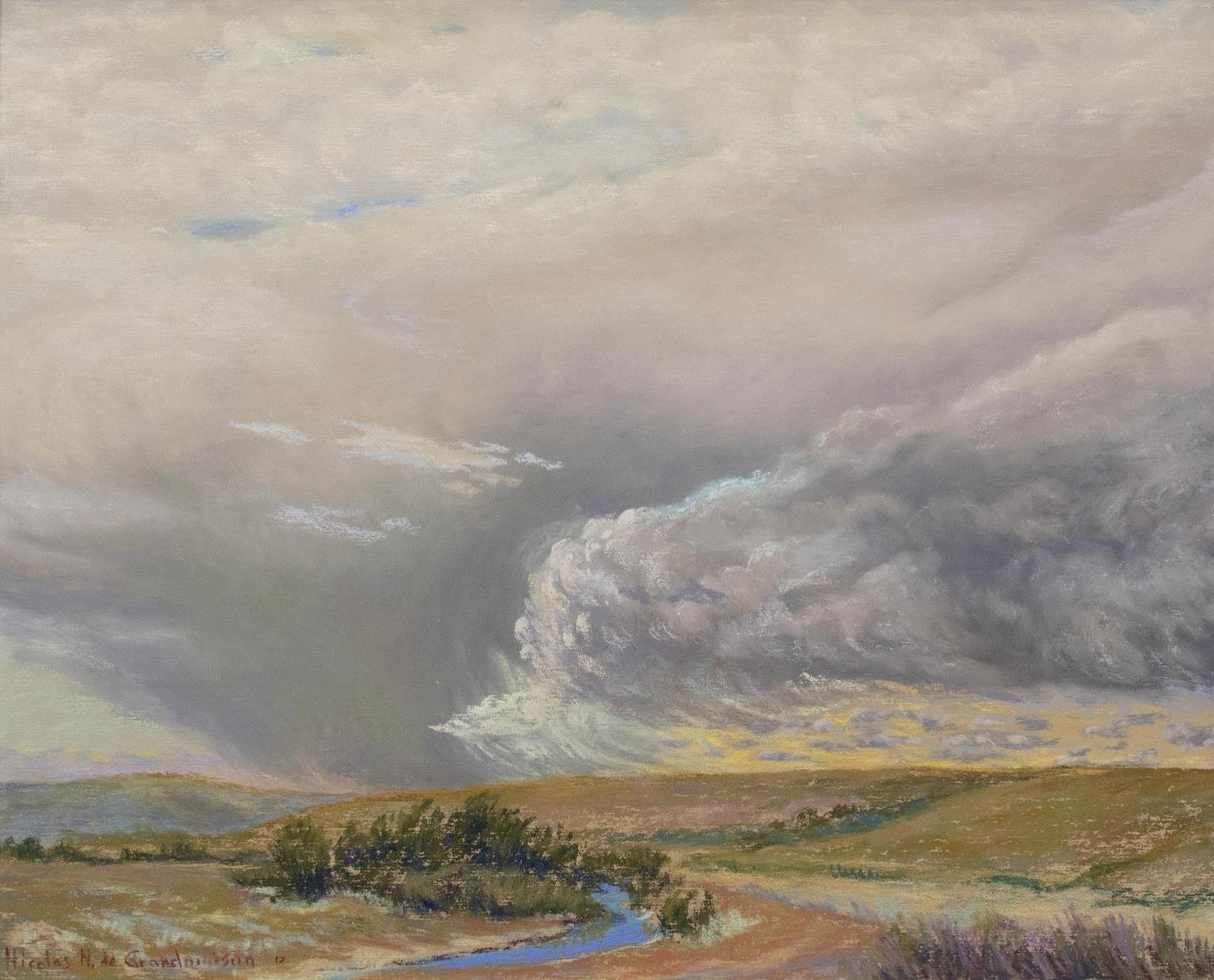 Nicolas N. (Jr.) de Grandmaison (1938) - Foothills Landscape With Dramatic Sky