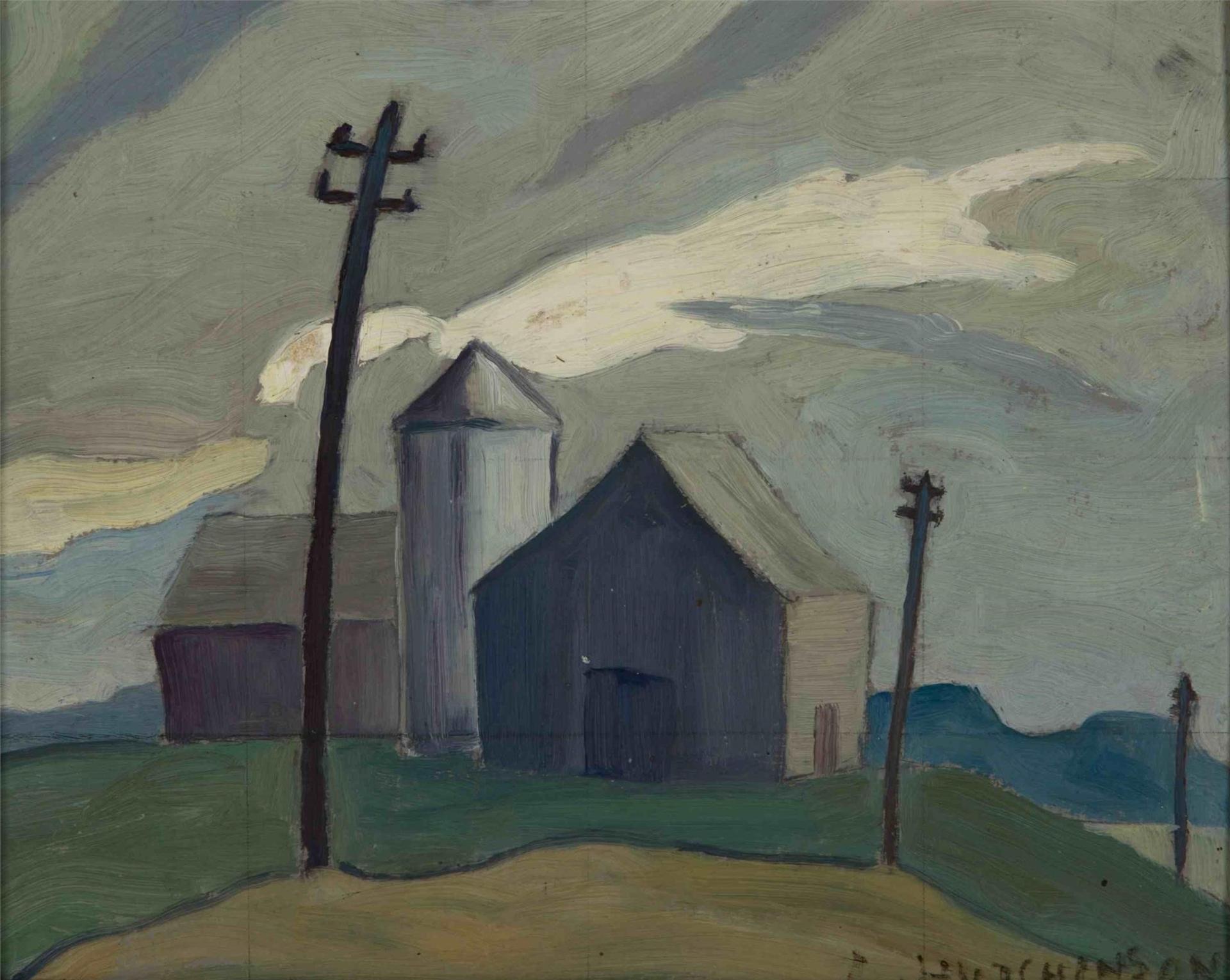 Leonard Hutchinson (1896-1980) - Untitled (Farm Buildings)