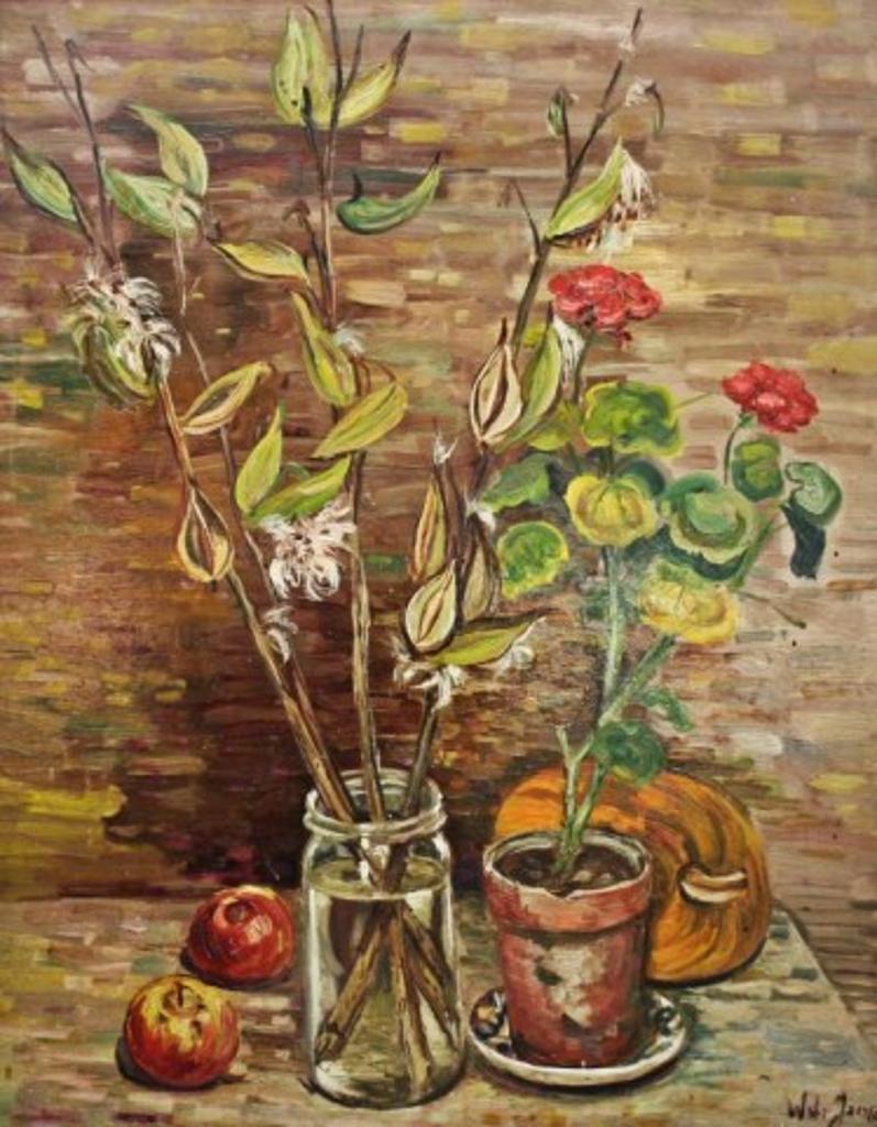 W. de Jong - Still-Life, Geraniums & Milkweed