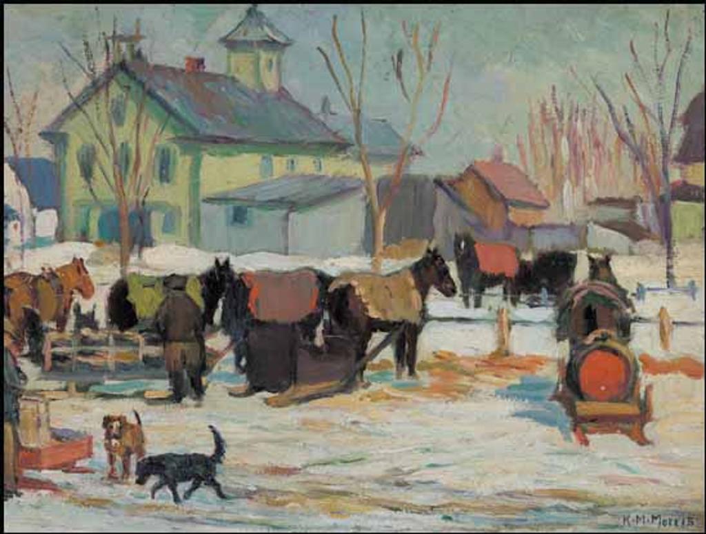 Kathleen Moir Morris (1893-1986) - Market in Winter, Berthierville, Quebec