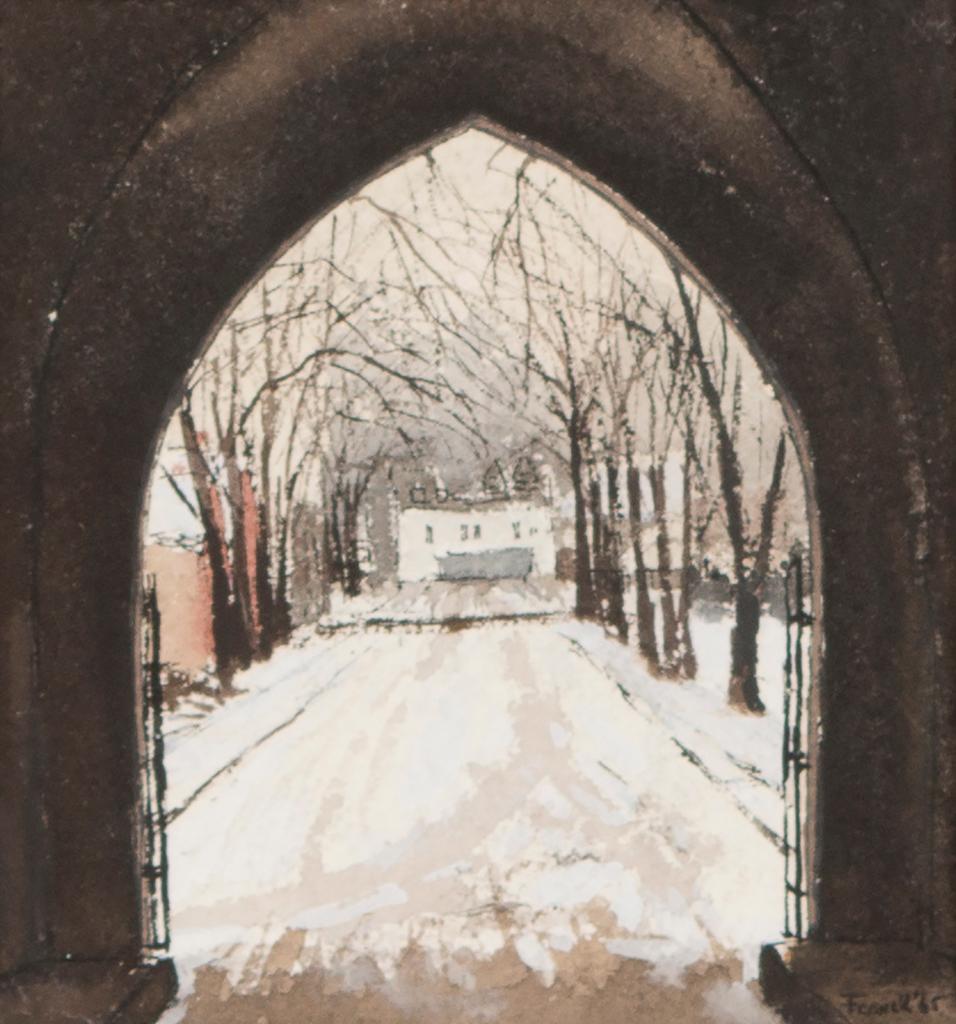 Albert Jacques Franck (1899-1973) - Gate on St. Mary's (Victoria College, Toronto)