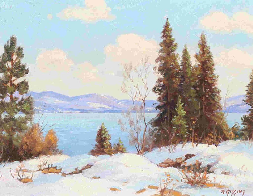 Roland Gissing (1895-1967) - Winter On Ghost Lake; 1961