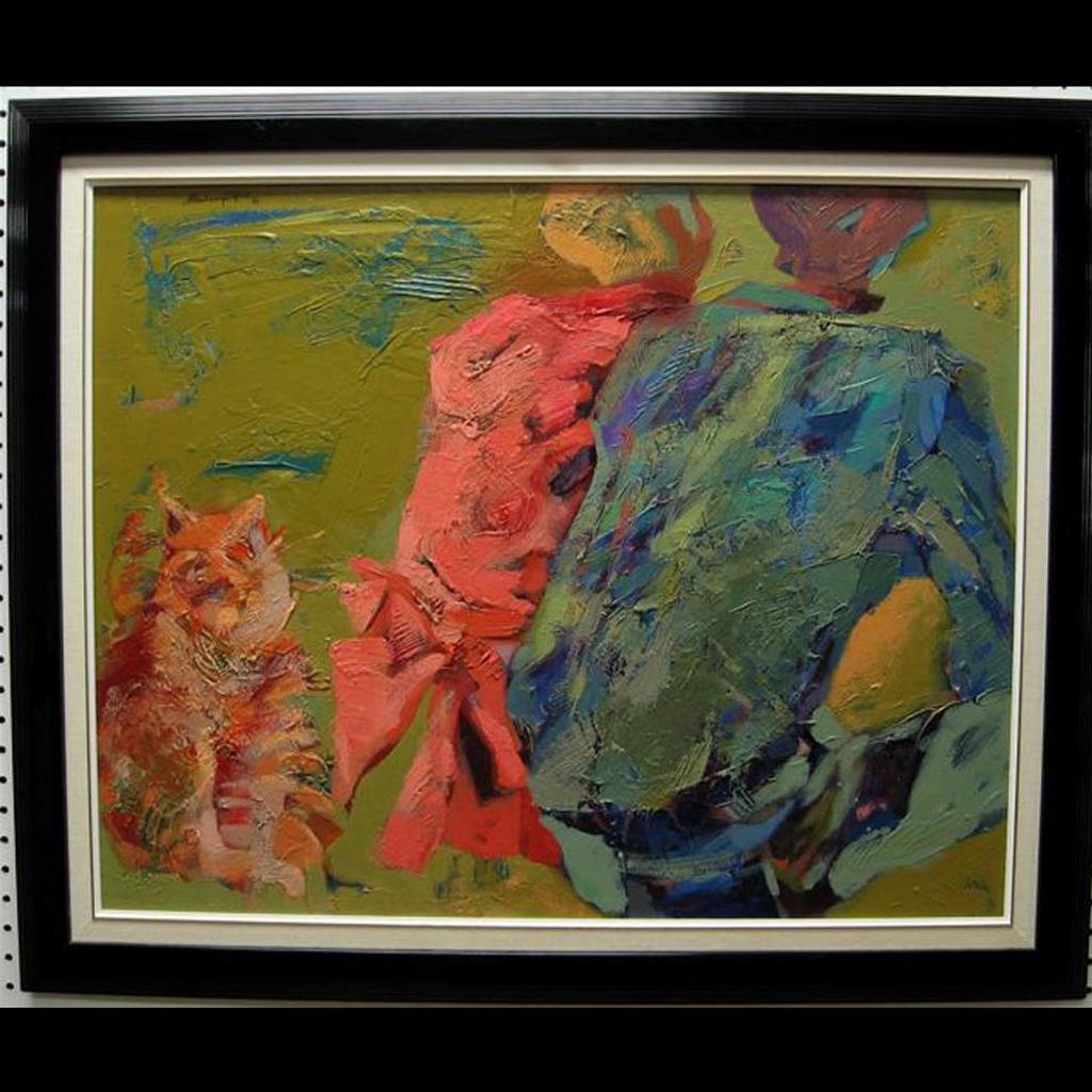 Wojciech Macherzynski - Untitled (Seated Figures With Cat)
