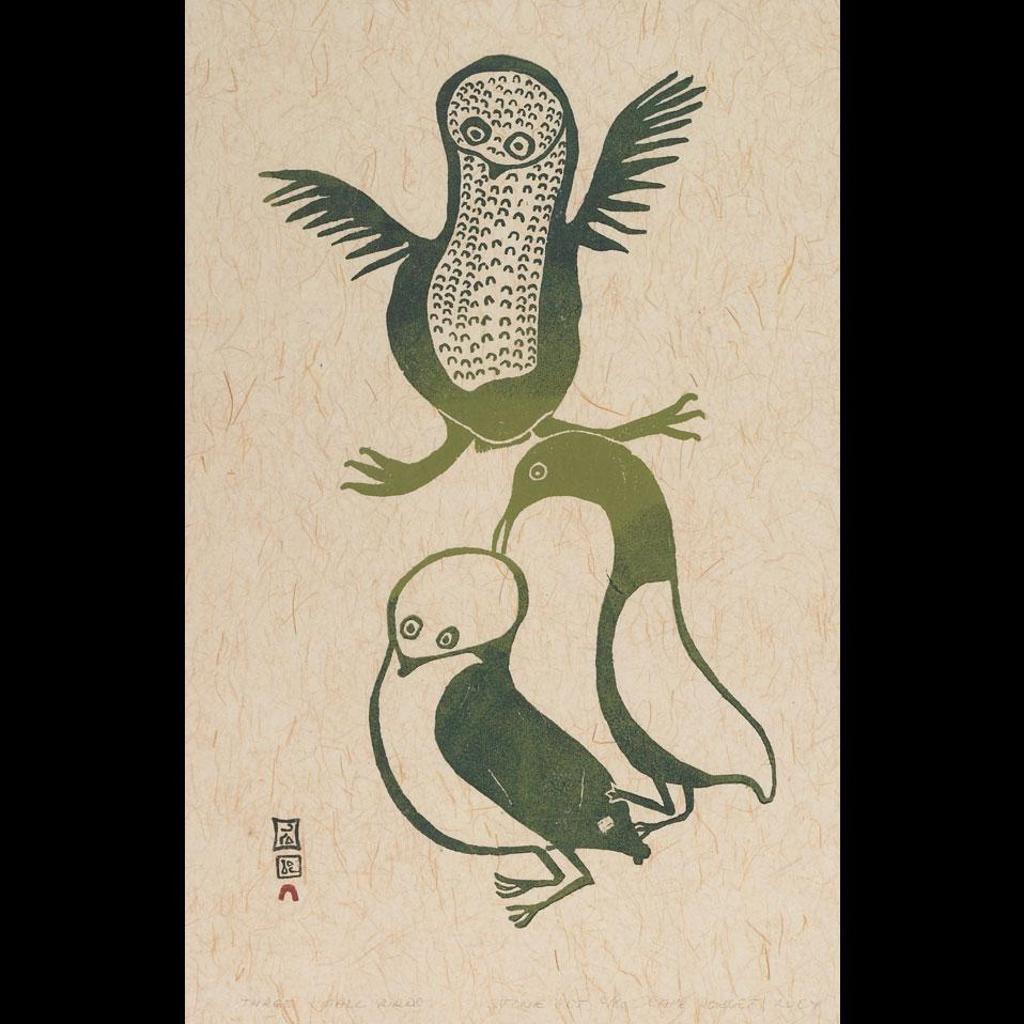 Lucy Qinnuayuak (1915-1982) - Three Small Birds