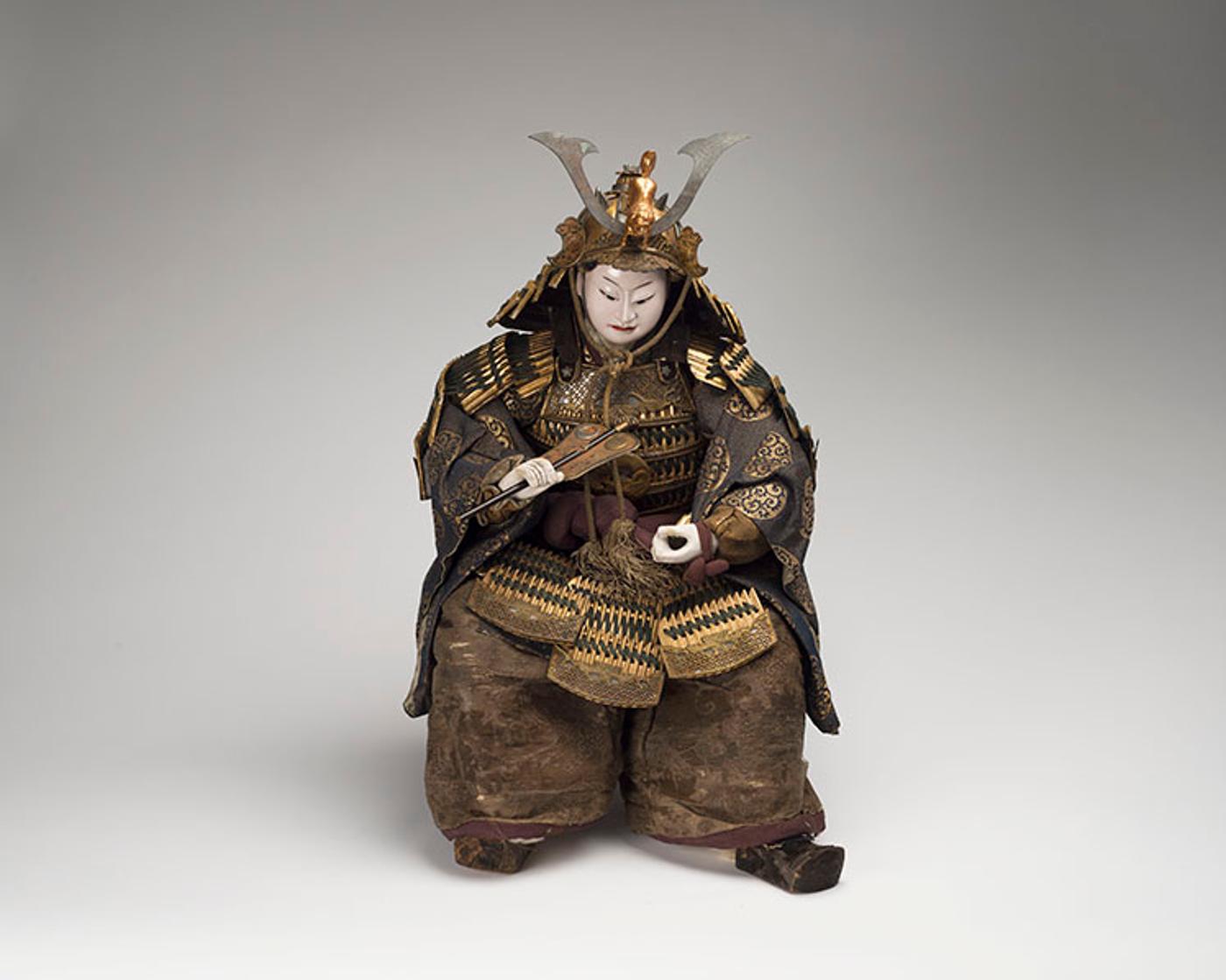 Japanese Art - A Large Japanese Musha Ningyo, Warrior Doll, Edo Period, 19th Century