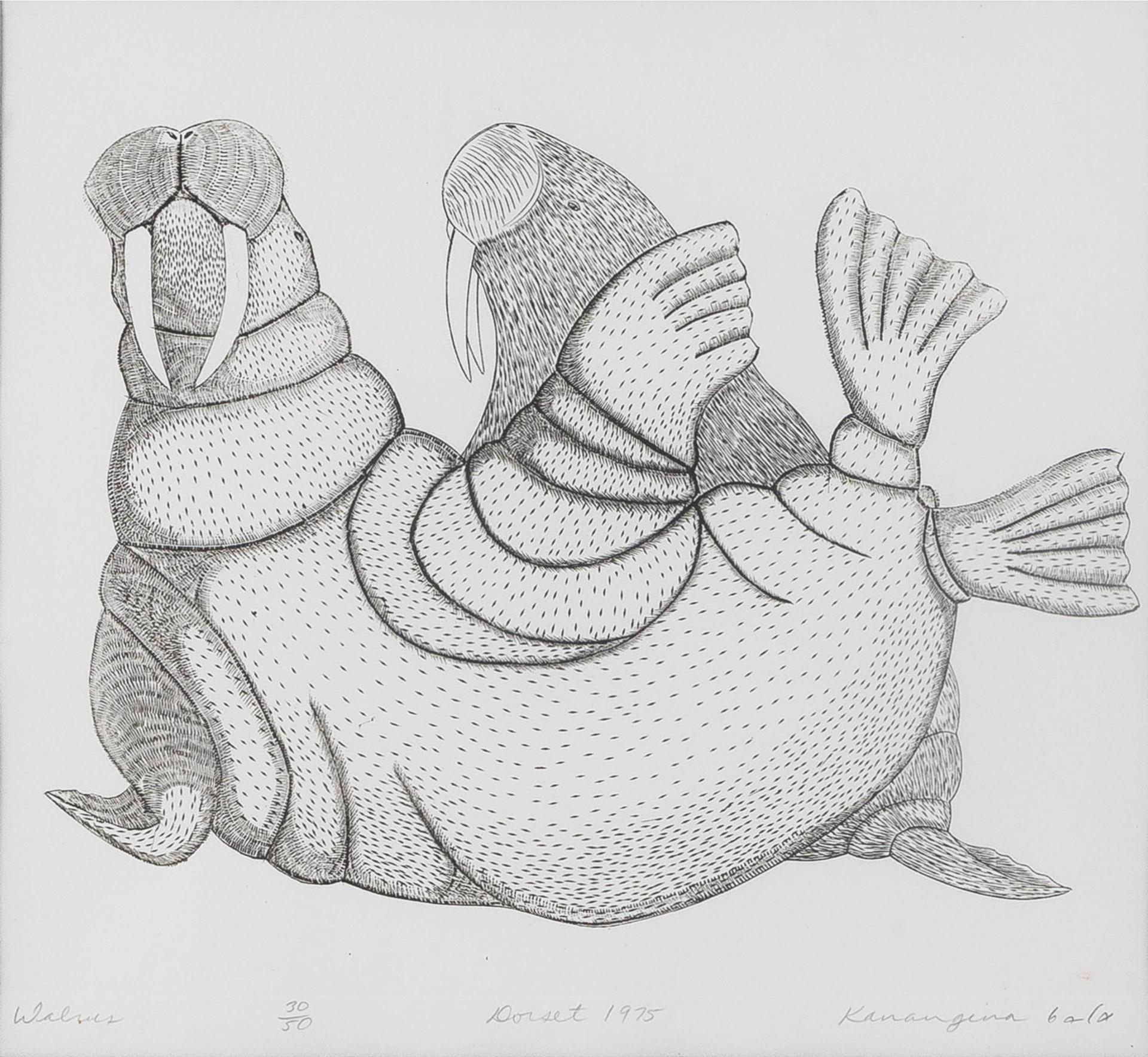 Kananginak Pootoogook (1935-2010) - WALRUS, 1975