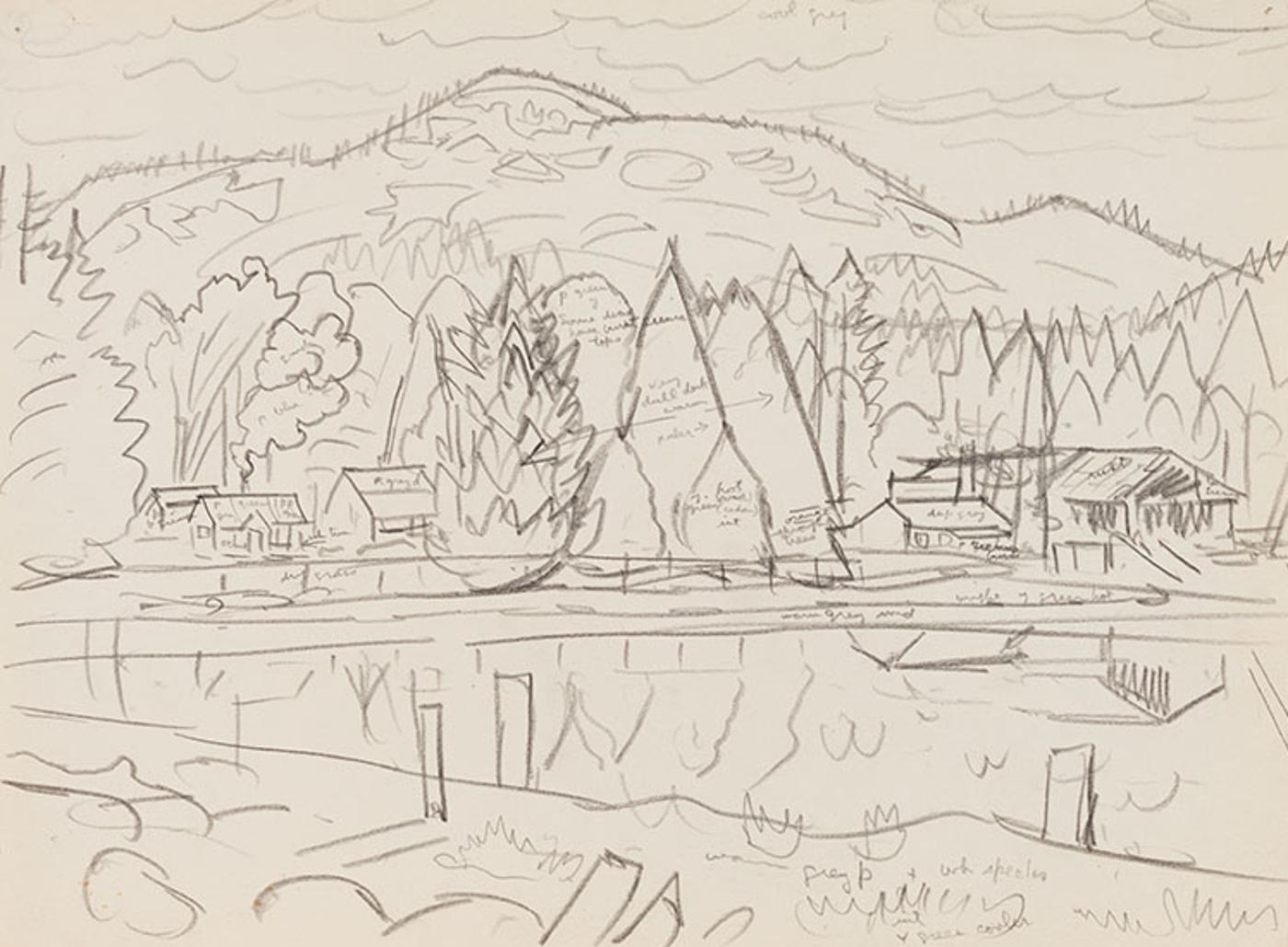 Edward John (E. J.) Hughes (1913-2007) - Koksilah River Near Cowichan Station